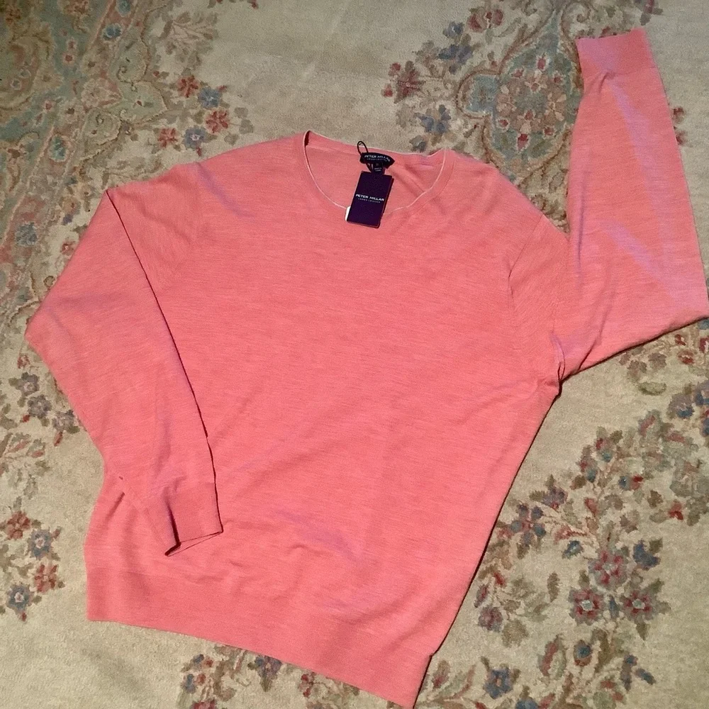 PETER MILLAR Excursionist Flex Sweater Scarlet Lily Merino Wool Men’s XL NWT - Picture 4 of 7